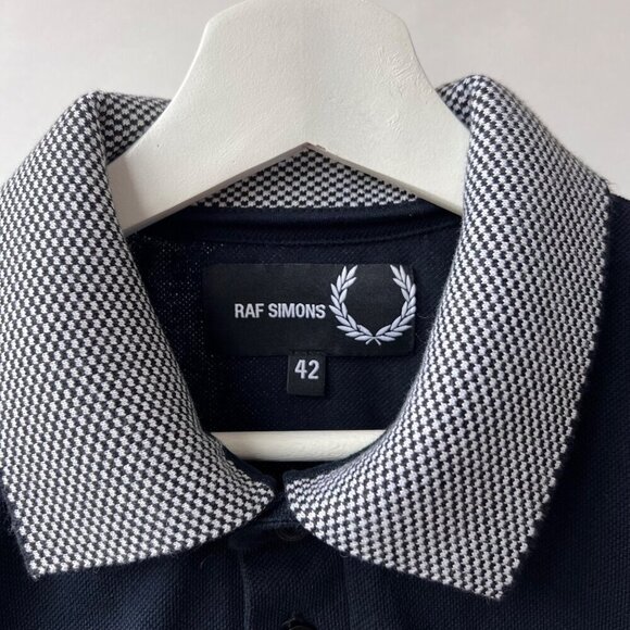 Raf Simons x Fred Terry double layered collar polo, navy, Size 42 - Picture 6 of 12